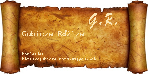 Gubicza Róza névjegykártya